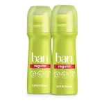 Ban Invisible Roll-on Antiperspirant Deodorant for Women and Men, 24-Hour Underarm Odor & Sweat Protection, Regular, 3.5 Oz, Pack of 2