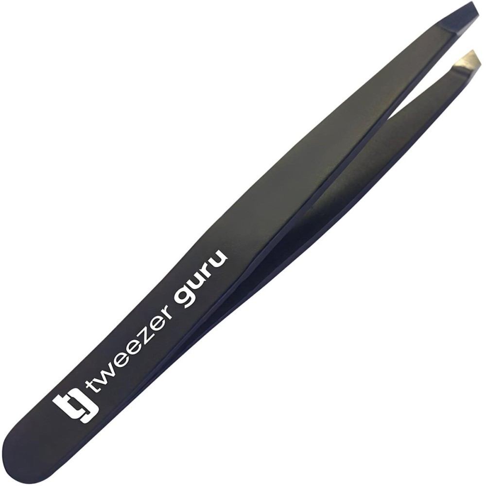 Tweezer Guru Tweezers for Women Facial Hair & Men - Precision Slant-Pointed Eyebrow Tweezer for Ingrown Hair, Blackhead & Splinter Removal (Black) Tweezer Guru Tweezers for Women Facial Hair & Men - Precision Slant-Pointed Eyebrow Tweezer for Ingrown Hair, Blackhead & Splinter Removal (Black)