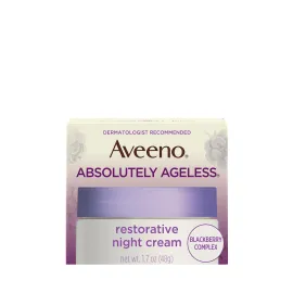 Aveeno Absolutely Ageless Restorative Night Cream Face & Neck Moisturizer with Antioxidant-Rich Blackberry Complex, Vitamin C & E, Hypoallergenic, Non-Greasy & Non-Comedogenic, 1.7 fl. oz Aveeno Absolutely Ageless Restorative Night Cream Face & Neck Moisturizer with Antioxidant-Rich Blackberry Complex, Vitamin C & E, Hypoallergenic, Non-Greasy & Non-Comedogenic, 1.7 fl. oz