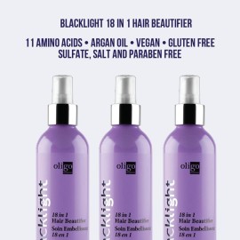 Oligo Professionnel - Blacklight 18-in-1 Hair Beautifier for blondes - Vegan - Paraben free - Anti Frizz - Heat Protectant Leave-in Conditioner - Argan Oil - Detangling Hydrating Spray - 8.5oz