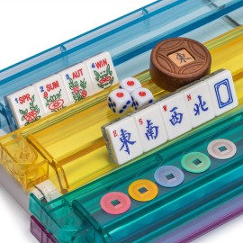 Yellow Mountain Imports American Mahjong Set, Chinoise with Soft Leatherette Case - Racks with Pushers, Scoring Coins, Dice, and Wind Indicator Yellow Mountain Imports American Mahjong Set, Chinoise with Soft Leatherette Case - Racks with Pushers, Scoring Coins, Dice, and Wind Indicator