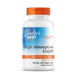 Doctors BEST High Absorption CoQ10, Heart & Energy Support, USP Verified, Naturally Fermented CoQ10, Non-GMO, Gluten Free, Soy Free, Vegan 60 Veggie Caps