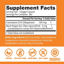 Doctors BEST High Absorption CoQ10, Heart & Energy Support, USP Verified, Naturally Fermented CoQ10, Non-GMO, Gluten Free, Soy Free, Vegan 60 Veggie Caps Doctors BEST High Absorption CoQ10, Heart & Energy Support, USP Verified, Naturally Fermented CoQ10, Non-GMO, Gluten Free, Soy Free, Vegan 60 Veggie Caps