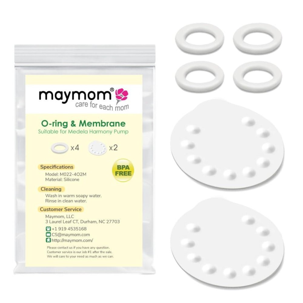 Replacement Parts for Medela Harmony Manual Pump; 4 O-Rings, 2 Membranes by Maymom Replacement Parts for Medela Harmony Manual Pump; 4 O-Rings, 2 Membranes by Maymom