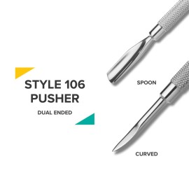 Rui Smiths Pro Cuticle Pusher with 2 Ends - Stainless Steel Manicure Tool - Style 106 Rui Smiths Pro Cuticle Pusher with 2 Ends - Stainless Steel Manicure Tool - Style 106