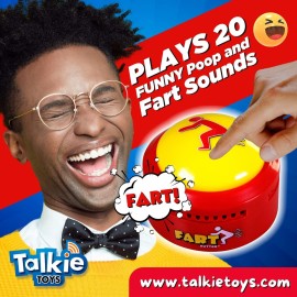 Talkie Toys Products Fart Button - Lights Up and Plays 20 Funny Fart Sounds - Hilarious Talking Toy for Fart Games, Fart Pranks, Office Humor, Stress Relief and More