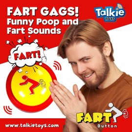 Talkie Toys Products Fart Button - Lights Up and Plays 20 Funny Fart Sounds - Hilarious Talking Toy for Fart Games, Fart Pranks, Office Humor, Stress Relief and More