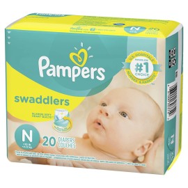 Pampers Swaddlers Diapers Size N 20 Count Pack of 2 (Total of 40 Pampers) Pampers Swaddlers Diapers Size N 20 Count Pack of 2 (Total of 40 Pampers)