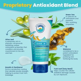 Leave-In Hair Conditioner Detangles & Replenish Hair Moisture Natural Reef Safe Formula - Sulfate and Paraben Free with UV Protection by Stream2Sea Leave-In Hair Conditioner Detangles & Replenish Hair Moisture Natural Reef Safe Formula - Sulfate and Paraben Free with UV Protection by Stream2Sea
