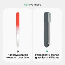 GERMANIKURE Glass Nail File in Suede Sleeve - I\'m Too Pretty to Work - Professional Crystal Nail File for Natural Nails - Ideal Manicure & Pedicure Tool for Smooth, Easy Shaping - Nail Care Gift