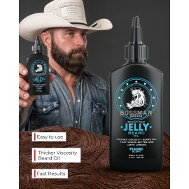 Bossman Jelly Beard Oil for Men (4 oz, Magic Scent) - Softens, Moisturizes & Conditions with Natural Ingredients Bossman Jelly Beard Oil for Men (4 oz, Magic Scent) - Softens, Moisturizes & Conditions with Natural Ingredients