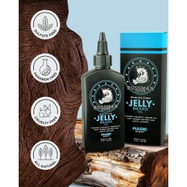 Bossman Jelly Beard Oil for Men (4 oz, Magic Scent) - Softens, Moisturizes & Conditions with Natural Ingredients Bossman Jelly Beard Oil for Men (4 oz, Magic Scent) - Softens, Moisturizes & Conditions with Natural Ingredients