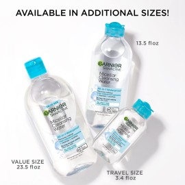 Garnier Micellar Water For Waterproof Makeup, Hydrating Facial Cleanser & Makeup Remover, Suitable for Sensitive Skin, Vegan, Cruelty Free, 13.5 Fl Oz (400mL), 1 Count Garnier Micellar Water For Waterproof Makeup, Hydrating Facial Cleanser & Makeup Remover, Suitable for Sensitive Skin, Vegan, Cruelty Free, 13.5 Fl Oz (400mL), 1 Count