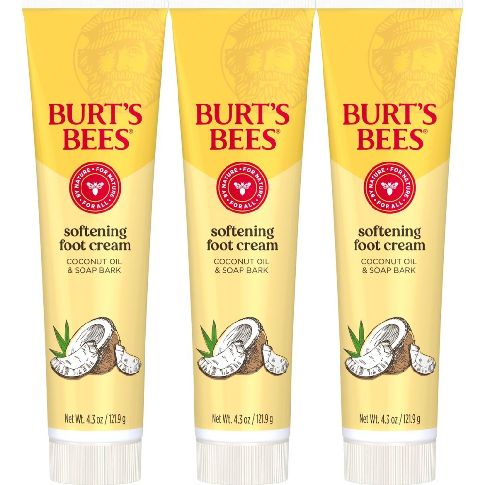 Burt\'s Bees Softening Foot Cream with Coconut Oil and Soap Bark, 4.3 Ounces, Pack of 3 Burt\'s Bees Softening Foot Cream with Coconut Oil and Soap Bark, 4.3 Ounces, Pack of 3