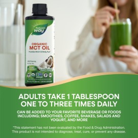 Nature\'s Way Organic MCT Oil, 16 Fl Oz, Brain and Body Fuel from Coconuts*, C8 Caprylic Acid and C10 Capric Acid, Keto and Paleo Certified, Organic, Non-GMO Project Verified Nature\'s Way Organic MCT Oil, 16 Fl Oz, Brain and Body Fuel from Coconuts*, C8 Caprylic Acid and C10 Capric Acid, Keto and Paleo Certified, Organic, Non-GMO Project Verified