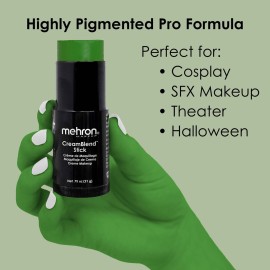 Mehron Makeup CreamBlend Stick | Face Paint, Body Paint, & Foundation Cream Makeup | Perfect for Halloween .75 oz (21 g) (Green) Mehron Makeup CreamBlend Stick | Face Paint, Body Paint, & Foundation Cream Makeup | Perfect for Halloween .75 oz (21 g) (Green)