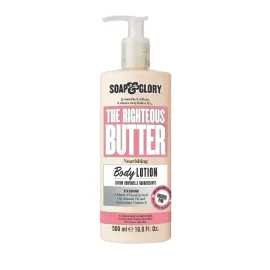 Soap & Glory Original Pink The Righteous Butter Moisturizing Body Lotion Pump - Shea Butter, Vitamin E & Aloe Vera Vegan Body Moisturizer - Rose & Bergamot Scented Lotion (500ml)