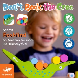 Foxmind Games Don\'t Rock The Croc, Toddler Boy Girl Games, Kids Games 3-5, Multiplayer 3 Year Old Board Games for Family Fun
