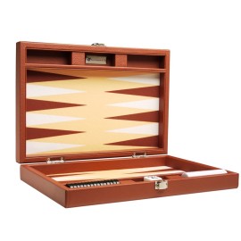 13-inch Premium Backgammon Set - Travel Size - Desert Brown Board