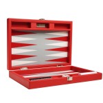 13-inch Premium Backgammon Set - Travel Size - Red Board