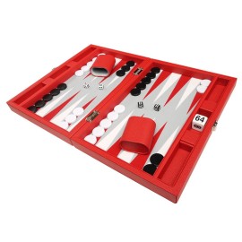 13-inch Premium Backgammon Set - Travel Size - Red Board 13-inch Premium Backgammon Set - Travel Size - Red Board