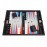 13-inch Premium Backgammon Set - Travel Size - Black Board, Scarlet Red and Patriot Blue Points