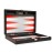 13-inch Premium Backgammon Set - Travel Size - Black Board, White and Scarlet Red Points