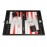 13-inch Premium Backgammon Set - Travel Size - Black Board, White and Scarlet Red Points