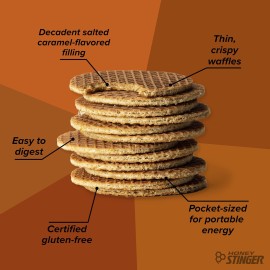 Honey Stinger Organic Gluten Free Salted Caramel Waffle, Energy Stroopwafel for Exercise, Endurance and Performance, Sports Nutrition for Home & Gym, Pre & Post Workout, Box of 16 Waffles, 16.96 Oz Honey Stinger Organic Gluten Free Salted Caramel Waffle, Energy Stroopwafel for Exercise, Endurance and Performance, Sports Nutrition for Home & Gym, Pre & Post Workout, Box of 16 Waffles, 16.96 Oz