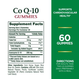 Nature\'s Bounty CoQ10 Gummies, Supports Heart Health, CoQ10 200mg, Peach Mango Flavor, 60 Count Nature\'s Bounty CoQ10 Gummies, Supports Heart Health, CoQ10 200mg, Peach Mango Flavor, 60 Count