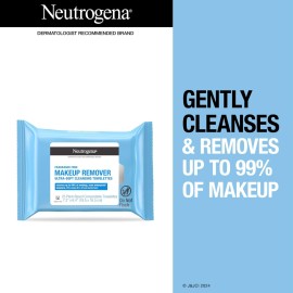 Neutrogena Fragrance-Free Makeup Remover Wipes, Daily Facial Cleanser Towelettes, Gently Removes Oil & Makeup, Alcohol-Free Makeup Wipes, 25 ct Neutrogena Fragrance-Free Makeup Remover Wipes, Daily Facial Cleanser Towelettes, Gently Removes Oil & Makeup, Alcohol-Free Makeup Wipes, 25 ct