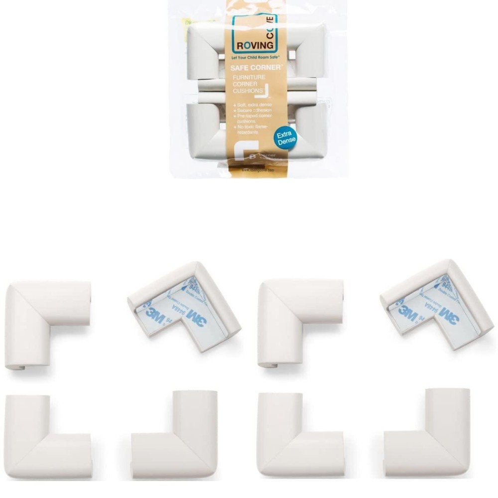Roving Cove HeftyFit Corner Protector for Baby (8 Large Corners), Heavy-Duty Soft Rubber Foam Furniture Corner Bumper Guards, 3M Adhesive Pre-Taped, Oyster White (Off White) Roving Cove HeftyFit Corner Protector for Baby (8 Large Corners), Heavy-Duty Soft Rubber Foam Furniture Corner Bumper Guards, 3M Adhesive Pre-Taped, Oyster White (Off White)