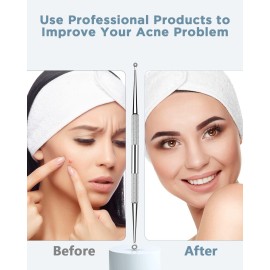 BESTOPE Blackhead Remover Blackhead Removal Pimple Comedone Extractor Tool - Treatment for Blemish Whitehead Popping Zit Removing with Metal Case (Silver)