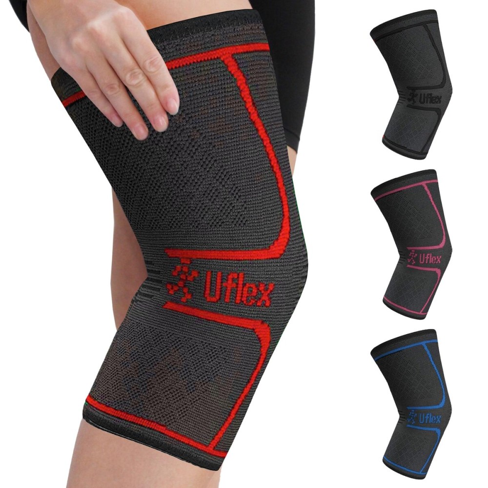UFlex Athletics Compression Knee Brace for Women & Men Neoprene Knee Sleeves Support for Sports, Running, Weightlifting, Arthritis, Meniscus Tear, ACL, Hiking, Recovery Support & Fitness Large Red UFlex Athletics Compression Knee Brace for Women & Men Neoprene Knee Sleeves Support for Sports, Running, Weightlifting, Arthritis, Meniscus Tear, ACL, Hiking, Recovery Support & Fitness Large Red
