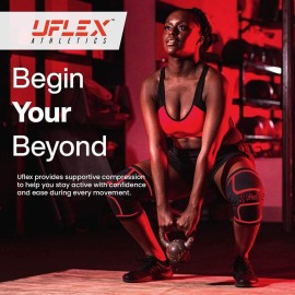 UFlex Athletics Compression Knee Brace for Women & Men Neoprene Knee Sleeves Support for Sports, Running, Weightlifting, Arthritis, Meniscus Tear, ACL, Hiking, Recovery Support & Fitness Large Red UFlex Athletics Compression Knee Brace for Women & Men Neoprene Knee Sleeves Support for Sports, Running, Weightlifting, Arthritis, Meniscus Tear, ACL, Hiking, Recovery Support & Fitness Large Red