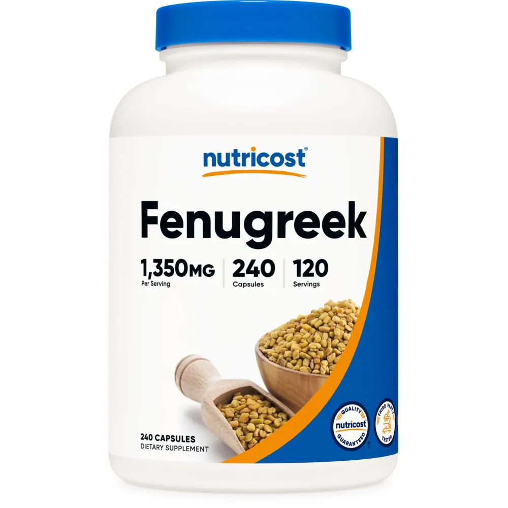 Nutricost Fenugreek Seed 1350mg, 240 Capsules - Gluten Free, Non-GMO, 675mg Per Capsule Nutricost Fenugreek Seed 1350mg, 240 Capsules - Gluten Free, Non-GMO, 675mg Per Capsule