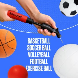 SPORTBIT Ball Pump for Sports Balls - Push & Pull Inflating System - Hand Pump for All Exercise Balls - Volleyball Pump, Basketball Inflator, Football & Soccer Ball Air Pump - Goes with 5 Needles Set SPORTBIT Ball Pump for Sports Balls - Push & Pull Inflating System - Hand Pump for All Exercise Balls - Volleyball Pump, Basketball Inflator, Football & Soccer Ball Air Pump - Goes with 5 Needles Set