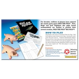 Pass The Pigs Big Pigs by Winning Moves Games USA, Hysterical Pig-Dice Rolling Game with Oversized Foam Pigs for 2 to 4 Players, Ages 8 + Pass The Pigs Big Pigs by Winning Moves Games USA, Hysterical Pig-Dice Rolling Game with Oversized Foam Pigs for 2 to 4 Players, Ages 8 +