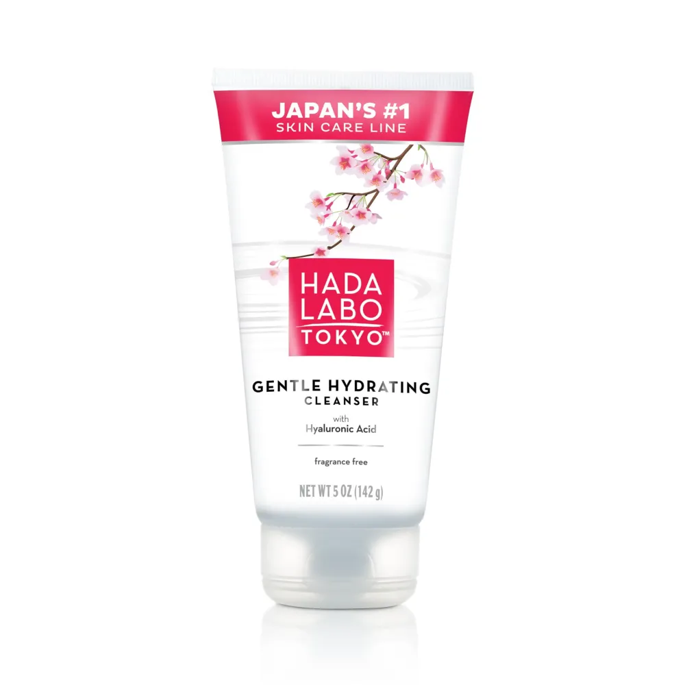 Hada Labo Tokyo Gentle Hydrating Foaming Facial Cleanser, Fragrance-Free Sensitive Skin Face Wash with Hyaluronic Acid and Conditioning Agents Soften Skin, Locks In Moisture, 5.0 Oz