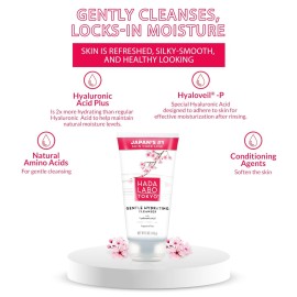 Hada Labo Tokyo Gentle Hydrating Foaming Facial Cleanser, Fragrance-Free Sensitive Skin Face Wash with Hyaluronic Acid and Conditioning Agents Soften Skin, Locks In Moisture, 5.0 Oz