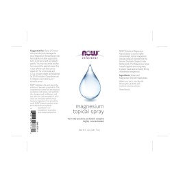 NOW Foods Solutions, Magnesium Topical Spray, from the Ancient Zechstein Seabed, Highly Concentrated, 8 Fl Oz (Pack of 1) NOW Foods Solutions, Magnesium Topical Spray, from the Ancient Zechstein Seabed, Highly Concentrated, 8 Fl Oz (Pack of 1)