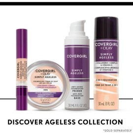 CoverGirl & Olay Simply Ageless 3-in-1 Liquid Foundation, Matte Finish, Hyaluronic & Vitamin C Formula, Cruelty Free, Creamy Natural, 1 Count CoverGirl & Olay Simply Ageless 3-in-1 Liquid Foundation, Matte Finish, Hyaluronic & Vitamin C Formula, Cruelty Free, Creamy Natural, 1 Count