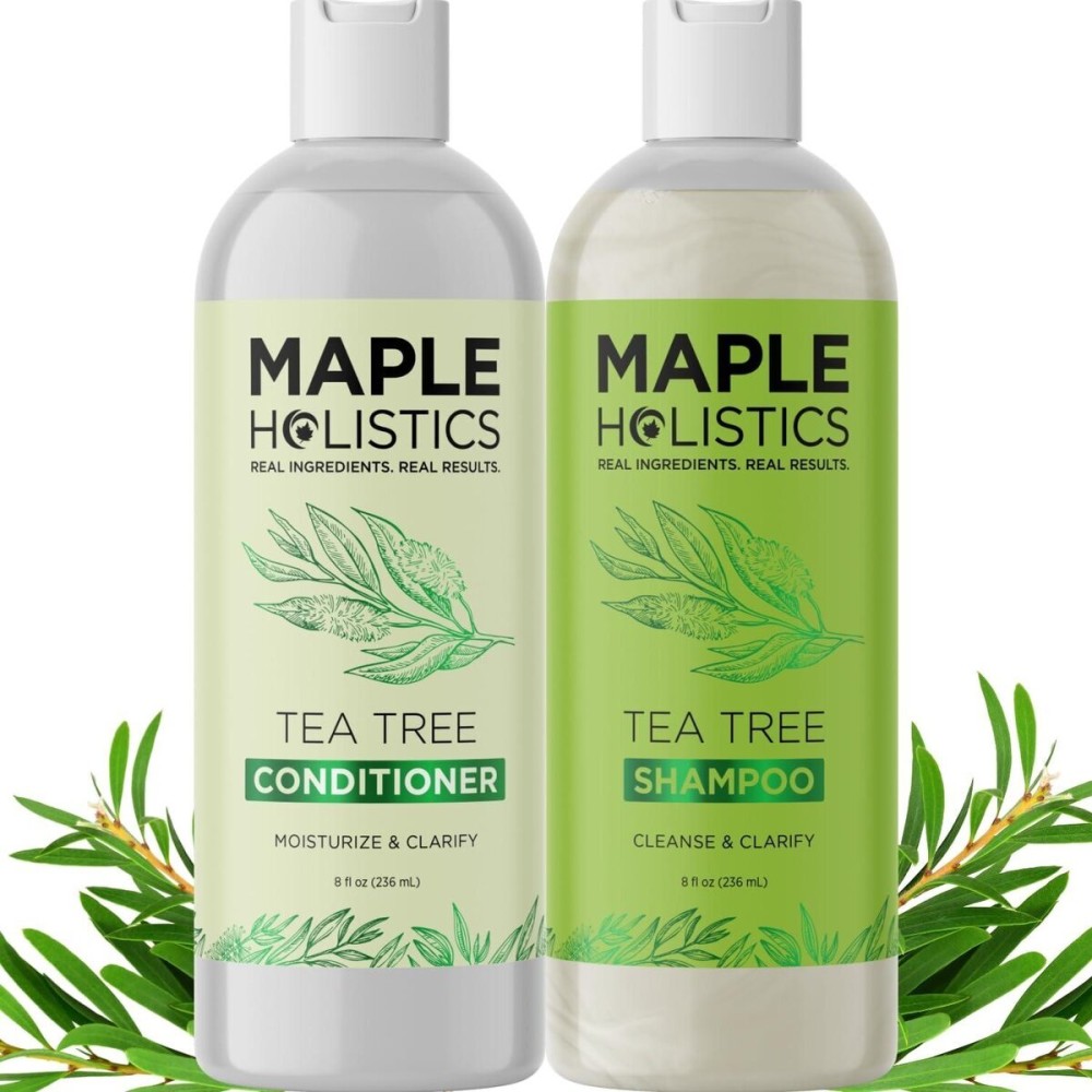 Tea Tree Shampoo and Conditioner Set - Sulfate Free Clarifying Shampoo and Conditioner for Oily Hair & Scalp Care with Australian Tea Tree Oil - Complete Dry Scalp Treatment for Build Up (8 Fl Oz) Tea Tree Shampoo and Conditioner Set - Sulfate Free Clarifying Shampoo and Conditioner for Oily Hair & Scalp Care with Australian Tea Tree Oil - Complete Dry Scalp Treatment for Build Up (8 Fl Oz)