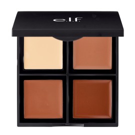 e.l.f. Cream Contour Palette, 4 Shades, Easy to Apply, Blendable, Buildable, Highlights, Contours, Sculpts, Sharpens, Bronzes, Compact, All-Day Wear, Travel-Friendly, 0.43 Oz