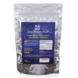 Zen Charcoal Hardwood Activated Charcoal Powder, 100% USA Trees, 8 oz