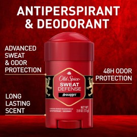 Old Spice Sweat Defense Antiperspirant & Deodorant for Men, 24/7 Ultimate Sweat Protection, Long Lasting Scent, Soft Solid, Swagger with Cedarwood Scent, 2.6 oz Old Spice Sweat Defense Antiperspirant & Deodorant for Men, 24/7 Ultimate Sweat Protection, Long Lasting Scent, Soft Solid, Swagger with Cedarwood Scent, 2.6 oz