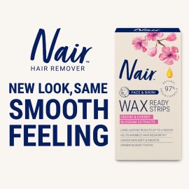 Nair Hair Remover Wax Ready Strips, Face and Bikini Hair Removal Wax Strips, 40 Count Nair Hair Remover Wax Ready Strips, Face and Bikini Hair Removal Wax Strips, 40 Count