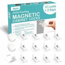 SKYLA HOMES Magnetic Cabinet Locks Baby Proofing Child Safety - The Safest Quickest and Easiest Multi-Purpose 3M Adhesive Child Proof Latches, No Screws or Tools Needed (12 Pack) SKYLA HOMES Magnetic Cabinet Locks Baby Proofing Child Safety - The Safest Quickest and Easiest Multi-Purpose 3M Adhesive Child Proof Latches, No Screws or Tools Needed (12 Pack)