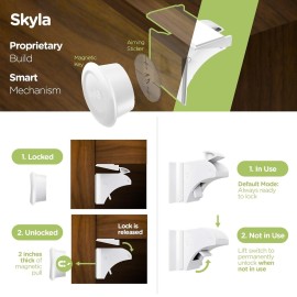 SKYLA HOMES Magnetic Cabinet Locks Baby Proofing Child Safety - The Safest Quickest and Easiest Multi-Purpose 3M Adhesive Child Proof Latches, No Screws or Tools Needed (12 Pack) SKYLA HOMES Magnetic Cabinet Locks Baby Proofing Child Safety - The Safest Quickest and Easiest Multi-Purpose 3M Adhesive Child Proof Latches, No Screws or Tools Needed (12 Pack)