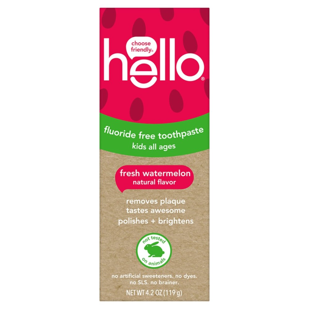 hello Fresh Watermelon Fluoride Free Kids Toothpaste, 4.2 Oz Tube hello Fresh Watermelon Fluoride Free Kids Toothpaste, 4.2 Oz Tube